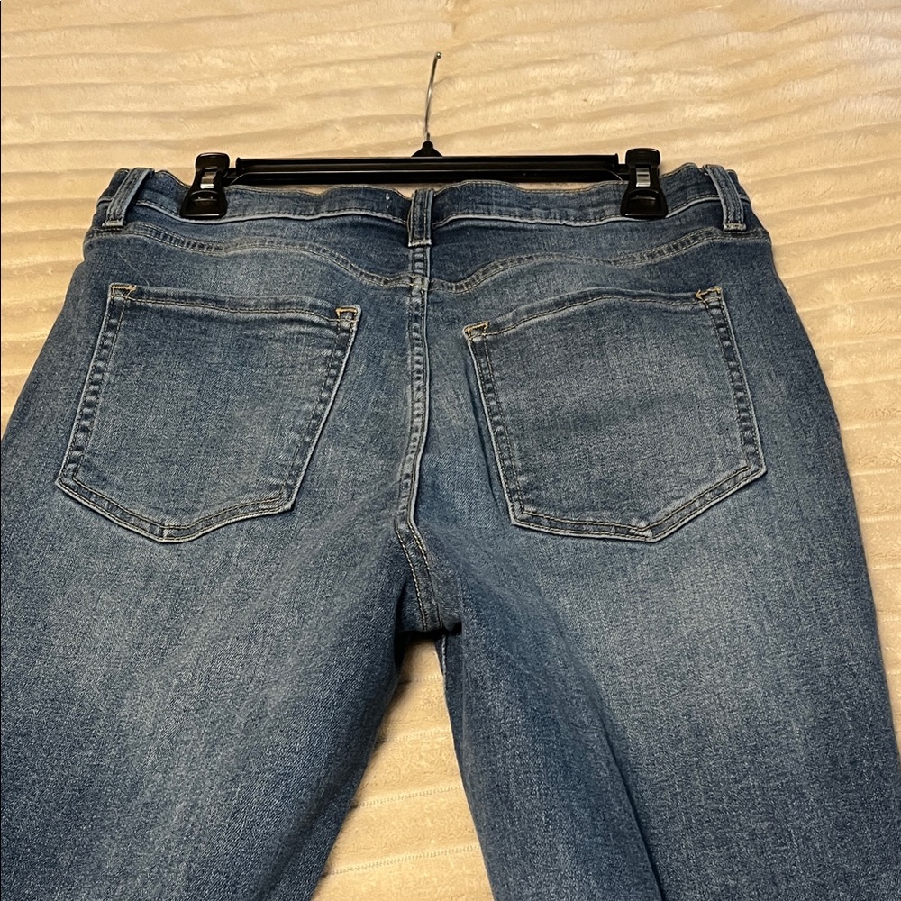 Altar'd State Blue Distressed High Rise Straight Leg Frayed Hem Jeans 31 - Picture 5 of 10